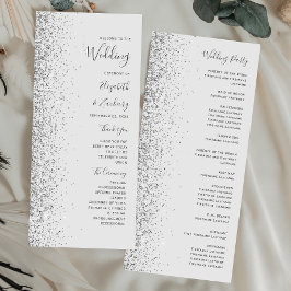 Casamento Moderno com Borda de Brilho Prateado Cin