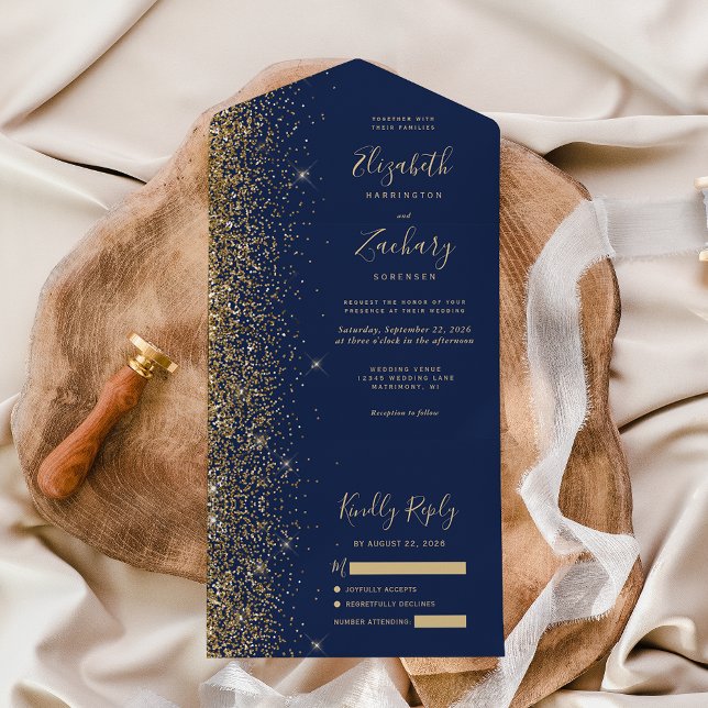 Casamento Moderno com Brilho Azul Dourado (Criador carregado)
