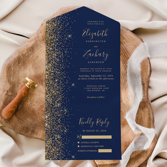 Casamento Moderno com Brilho Azul Dourado (Criador carregado)