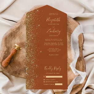 Casamento Moderno com Brilho Dourado em Terracota