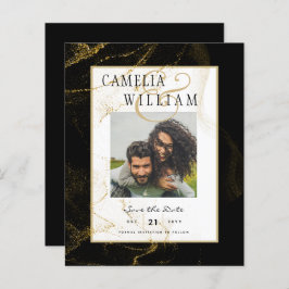 Casamento Moderno com Brilho Dourado Preto