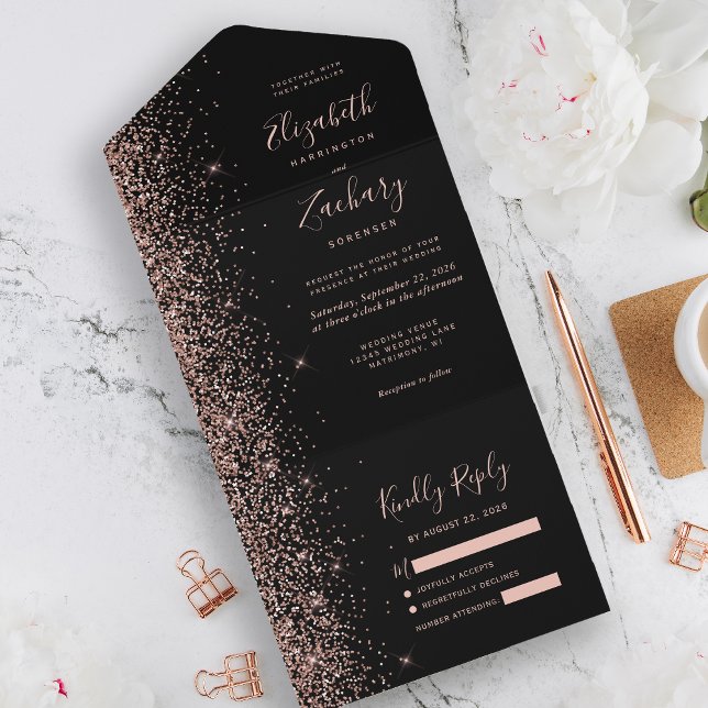 Casamento Moderno com Brilho em Rosa Dourado (Criador carregado)