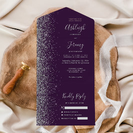 Casamento Moderno com Brilho Prateado e Roxo Escur