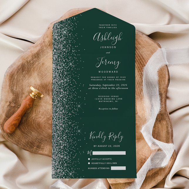 Casamento Moderno com Brilho Prateado e Verde Esme (Criador carregado)