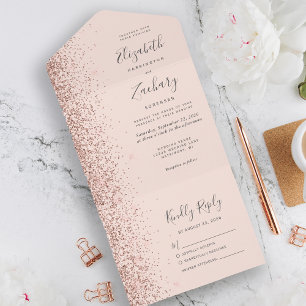 Casamento Moderno com Brilho Rosa Dourado