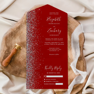 Casamento Moderno com Brilho Vermelho Escarlate Pr