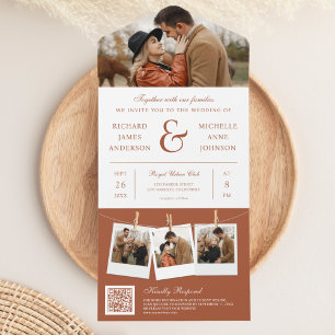 Casamento Moderno com Código QR de Foto Ampersand