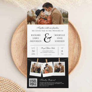 Casamento Moderno com Código QR de Foto Ampersand
