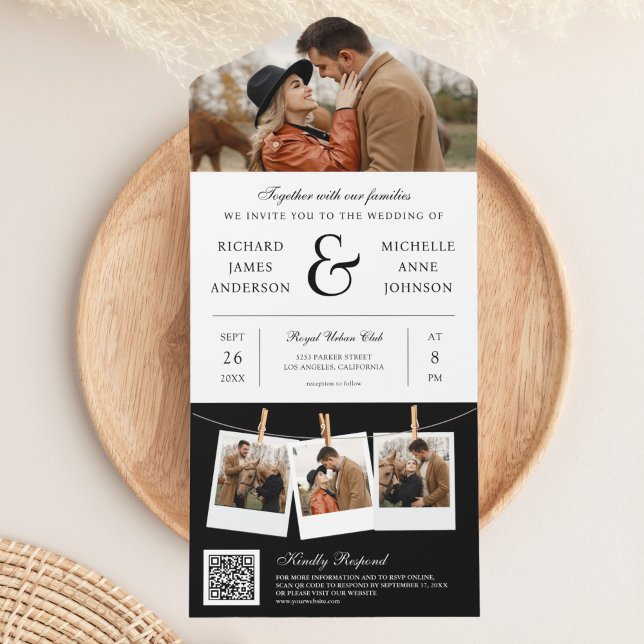 Casamento Moderno com Código QR de Foto Ampersand  (Criador carregado)