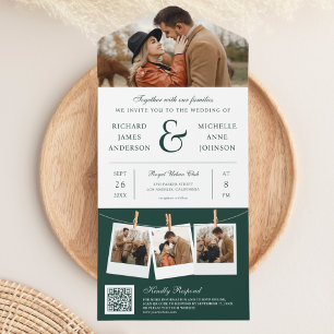 Casamento Moderno com Código QR de Foto de E comer