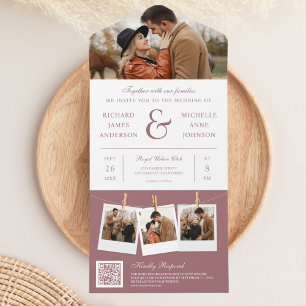 Casamento Moderno com Código QR de Foto de E comer