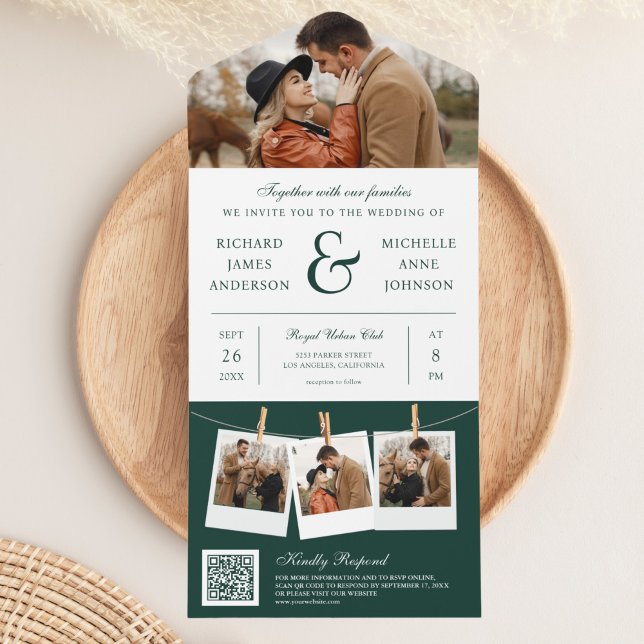 Casamento Moderno com Código QR de Foto de E comer (Criador carregado)
