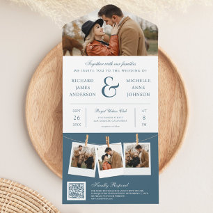 Casamento Moderno com Código QR de Foto E Comercia