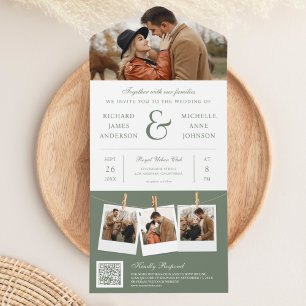 Casamento Moderno com Código QR de Foto E Comercia