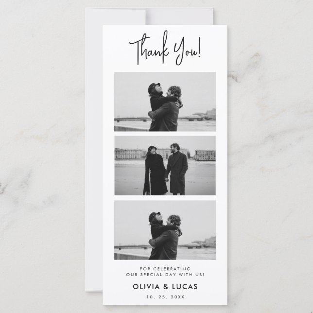 Casamento Moderno com Foto Chic - Obrigado (Frente)