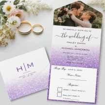 Casamento Moderno com Foto em Ombre Brilho Branco