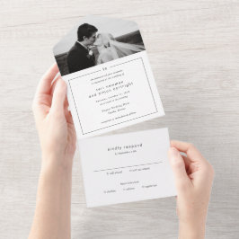 Casamento Moderno com Monograma Preto e Branco Ate