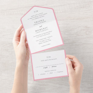 Casamento Moderno com Monograma Rosa Elegante