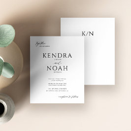 Casamento moderno com orçamento de monograma preto