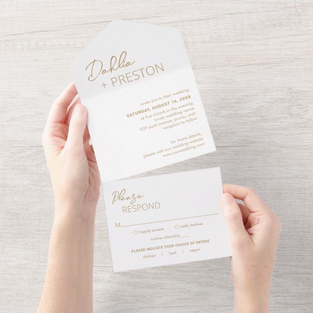 Casamento Moderno com Ouro Mínimo (Aba destacável)