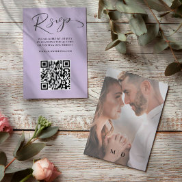 Casamento Moderno com RSVP em Código QR Preto e Br