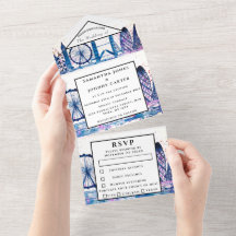 Casamento Moderno com Watercolor Blue - RSVP de Lo