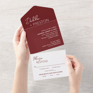 Casamento Moderno Contemporâneo de Dahlia Burgundy