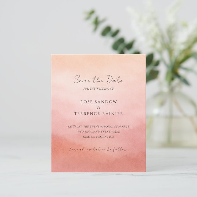 Casamento Moderno de Chic Coral Costeiro Salve a D (Em pé/Frente)