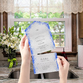 Casamento moderno de confetti Real Azul