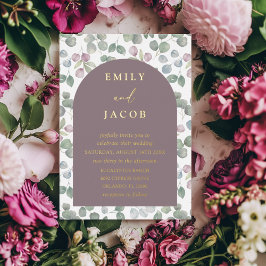 Casamento Moderno de Eucalipto com Rosa Escura e D