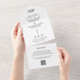 Casamento Moderno de Fiona Black and White Bold Mo