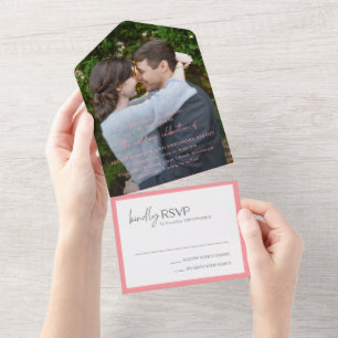Casamento Moderno de Foto Rosa Chic