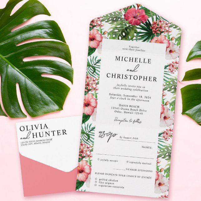 Casamento Moderno de Hibiscus Tropical (Criador carregado)