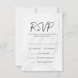 Casamento Moderno de Mármore Branco Menu de Resp