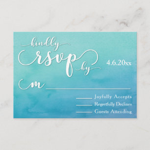 Casamento Moderno de Ombre Azul e Teal RSVP