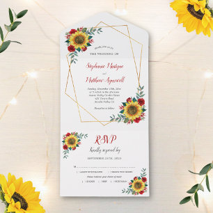 Casamento Moderno de Rosas vermelhas de Girassol G