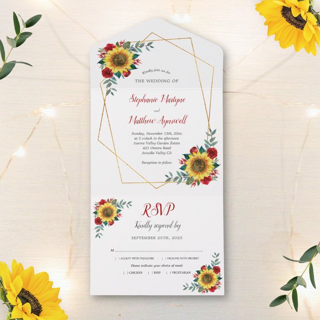 Casamento Moderno de Rosas vermelhas de Girassol G (Criador carregado)