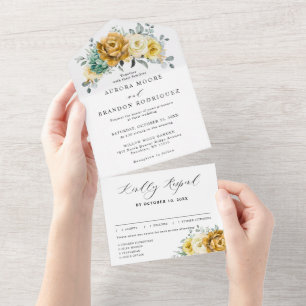 Casamento Moderno de Sage Floral Amarelo de Mostar
