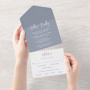 Casamento Moderno e Azul Minimalista