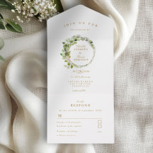 Casamento moderno e elegante de eucalipto