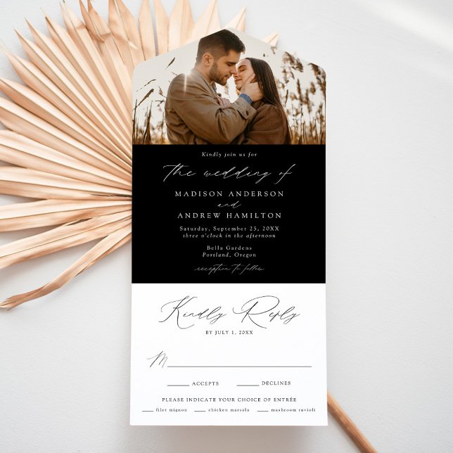 Casamento Moderno e Elegante em Preto e Branco (Criador carregado)