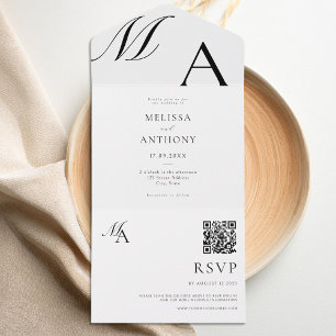 Casamento Moderno e Minimalista do Monograma Elega