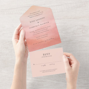 Casamento Moderno Elegante Chic Coral Costeiro