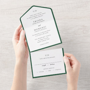 Casamento Moderno Elegante Emerald Green Monograma