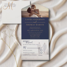 Casamento Moderno em Azul Marinho e Dourado com Co