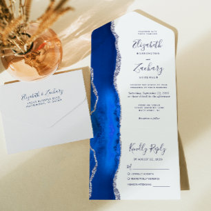 Casamento Moderno em Azul Real com Ágata Prateada