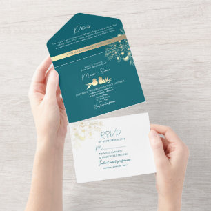 Casamento Moderno em Turquesa e Dourado