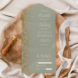 Casamento Moderno em Verde Sage com Brilho Dourado