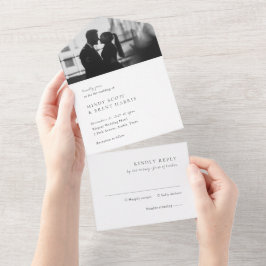 Casamento Moderno Foto Preto e Branco Minimalista