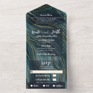 Casamento Moderno Glam Teal Azul Verde Dourado Fot